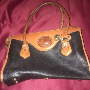 Black and Tan vintage tote bag